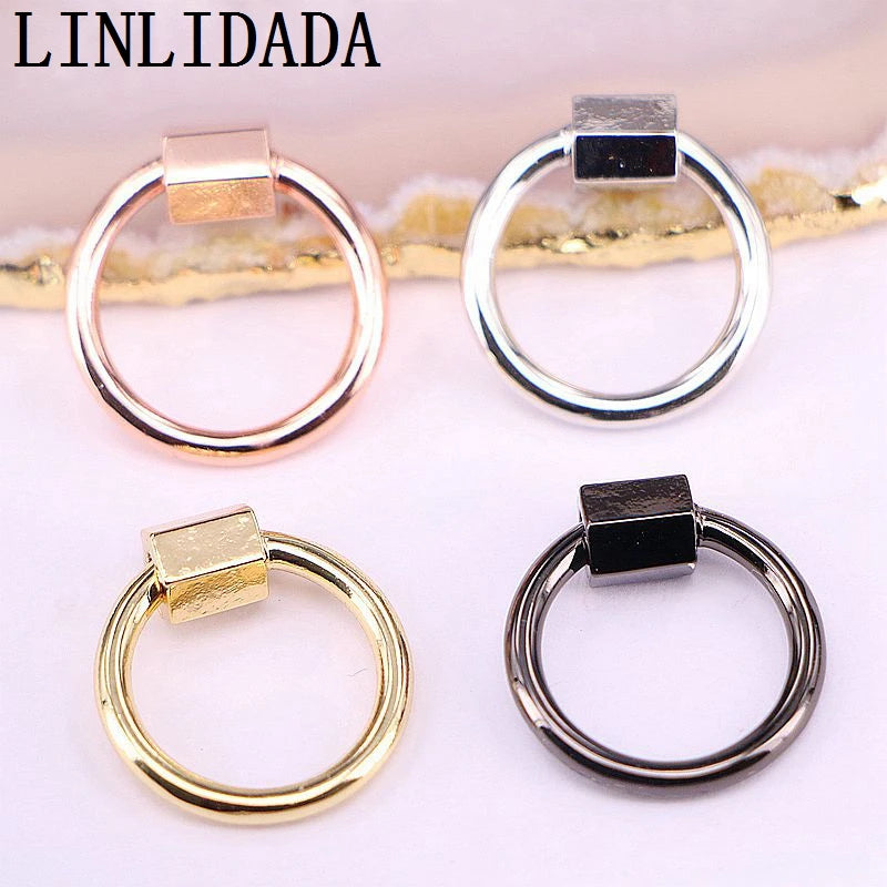 10Pcs 19*21mm Round Screw Clasp Gold/Silver/Rose Gold/Gunmetal Carabiner