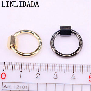 10Pcs 19*21mm Round Screw Clasp Gold/Silver/Rose Gold/Gunmetal Carabiner