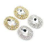 10Pcs Metal Double Circle Crystal Rhinestones Clothing Decor Accessories