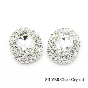 10Pcs Metal Double Circle Crystal Rhinestones Clothing Decor Accessories