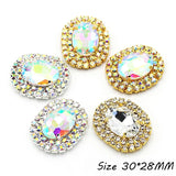 10Pcs Metal Double Circle Crystal Rhinestones Clothing Decor Accessories