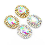 10Pcs Metal Double Circle Crystal Rhinestones Clothing Decor Accessories