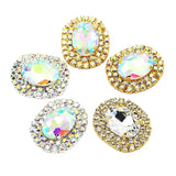 10Pcs Metal Double Circle Crystal Rhinestones Clothing Decor Accessories