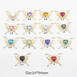10Pcs Heart-Shaped Butterfly Alloy Earrings Pendant DIY Necklace Bracelet