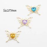 10Pcs Heart-Shaped Butterfly Alloy Earrings Pendant DIY Necklace Bracelet