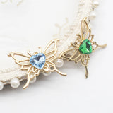 10Pcs Heart-Shaped Butterfly Alloy Earrings Pendant DIY Necklace Bracelet