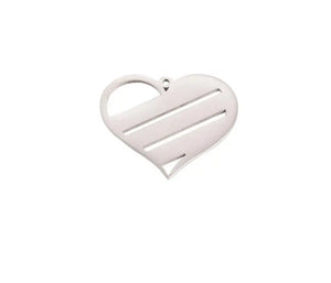 10Pcs 31*35mm Heart Charms Stainless Steel DIY Necklaces Keychain Bracelets