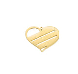 10Pcs 31*35mm Heart Charms Stainless Steel DIY Necklaces Keychain Bracelets