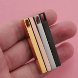 10Pcs 5*50mm Stainless Steel Stamping Bar Blank Pendant Charms DIY Jewelry