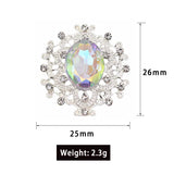 10Pcs/lot 24*28mm Rhinestone Buttons Silver DIY Wedding Scrapbooking