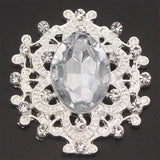 10Pcs/lot 24*28mm Rhinestone Buttons Silver DIY Wedding Scrapbooking