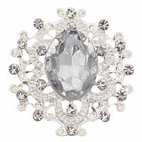 10Pcs/lot 24*28mm Rhinestone Buttons Silver DIY Wedding Scrapbooking