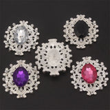 10Pcs/lot 24*28mm Rhinestone Buttons Silver DIY Wedding Scrapbooking