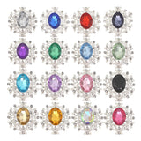 10Pcs/lot 24*28mm Rhinestone Buttons Silver DIY Wedding Scrapbooking