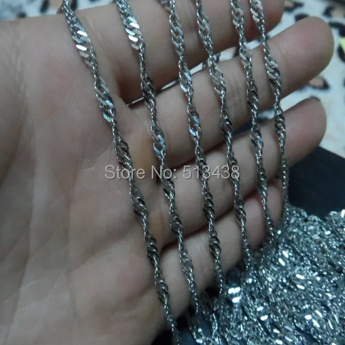 10m Stainless Steel Water Wave Twisted Chain DIY Jewelry Finding