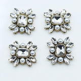 10pcs 19*20mm Alloy Rhinestone Box Greeting Card Decoration Buckle DIY Ribbon