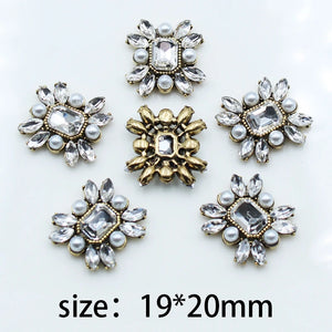 10pcs 19*20mm Alloy Rhinestone Box Greeting Card Decoration Buckle DIY Ribbon