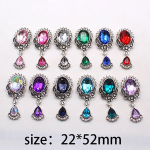 10pcs Oval Rhinestone Acrylic Pendant DIY Jewelry Decoration Accessories