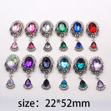 10pcs Oval Rhinestone Acrylic Pendant DIY Jewelry Decoration Accessories