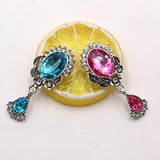10pcs Oval Rhinestone Acrylic Pendant DIY Jewelry Decoration Accessories