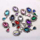 10pcs Oval Rhinestone Acrylic Pendant DIY Jewelry Decoration Accessories
