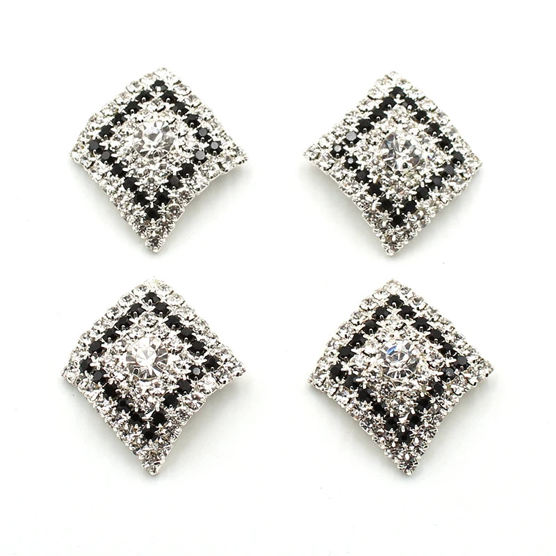10pcs 27*30mm Rhombus Glass Rhinestones for Garment Decoration DIY Jewelry