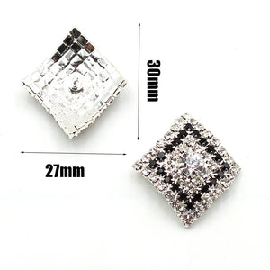 10pcs 27*30mm Rhombus Glass Rhinestones for Garment Decoration DIY Jewelry