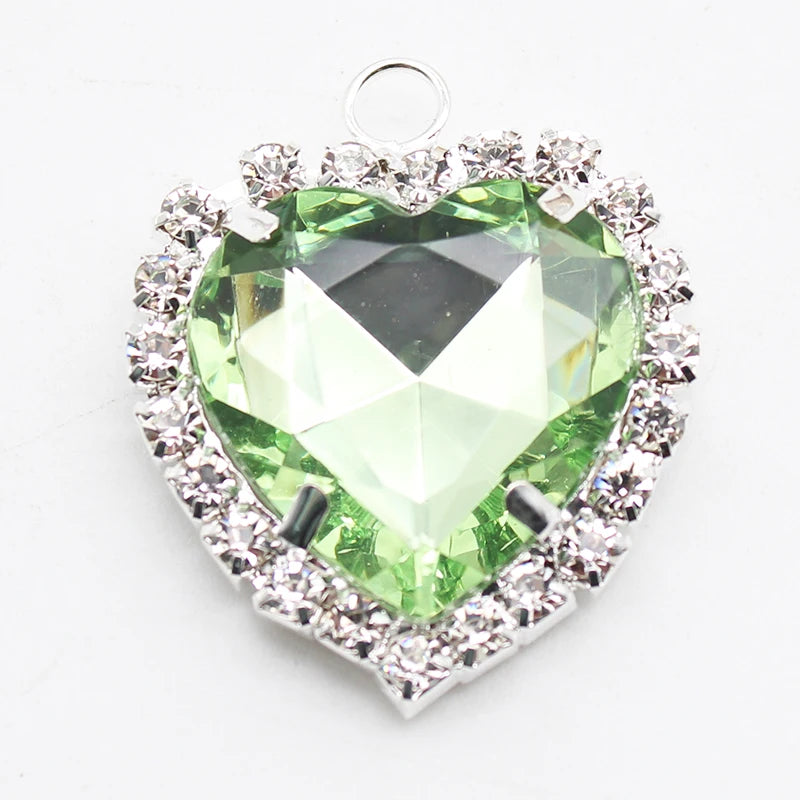 10pcs Silver Heart-shaped Pendant DIY Jewelry Accessories