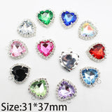 10pcs Silver Heart-shaped Pendant DIY Jewelry Accessories