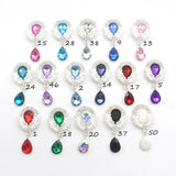 10pcs Water Drop Acrylic Leaf Rhinestone Pendant Hair Accessories