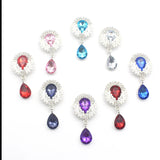 10pcs Water Drop Acrylic Leaf Rhinestone Pendant Hair Accessories