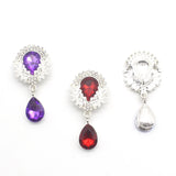 10pcs Water Drop Acrylic Leaf Rhinestone Pendant Hair Accessories