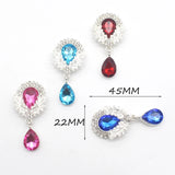 10pcs Water Drop Acrylic Leaf Rhinestone Pendant Hair Accessories