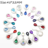 10pcs Water Drop Acrylic Leaf Rhinestone Pendant Hair Accessories