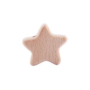 10pcs Baby Beech Wood Love Star Shape Tooth DIY Nipple Chain Bracelet