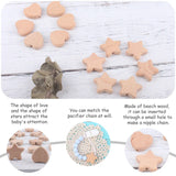 10pcs Baby Beech Wood Love Star Shape Tooth DIY Nipple Chain Bracelet