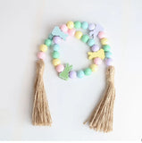 10pcs Easter Rabbit Wooden Beads DIY Home Decoration Jewellery Children's Toys