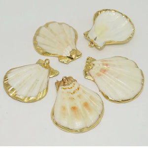10pcs Conch Shell Shape Metal Plated Female Jewelry Shell Pendants