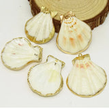 10pcs Conch Shell Shape Metal Plated Female Jewelry Shell Pendants