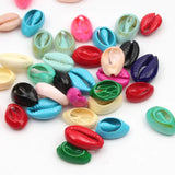 10pcs Shell Painted Beach Conch Cowry Spacer Beads For DIY Bracelet