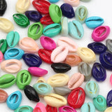 10pcs Shell Painted Beach Conch Cowry Spacer Beads For DIY Bracelet