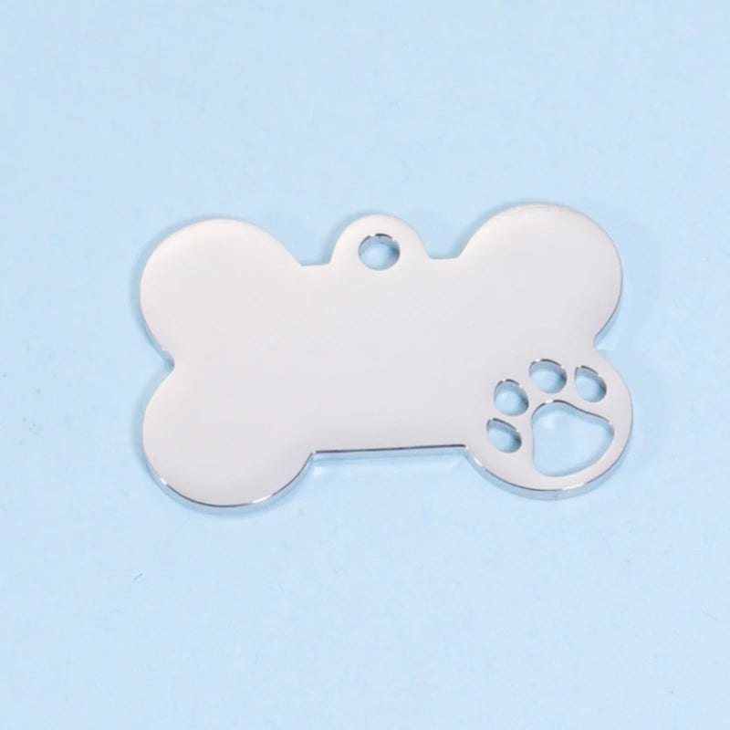 10pcs Dog Bone Hollow Paw Charms Stainless Steel For DIY Necklace