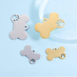 10pcs Dog Bone Hollow Paw Charms Stainless Steel For DIY Necklace