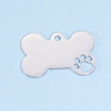 10pcs Dog Bone Hollow Paw Charms Stainless Steel For DIY Necklace