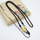 10pcs Agate Wood Beads Lanyard for Jade Pendant Multicolor Chain DIY
