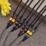10pcs Agate Wood Beads Lanyard for Jade Pendant Multicolor Chain DIY