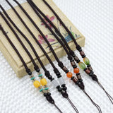 10pcs Agate Wood Beads Lanyard for Jade Pendant Multicolor Chain DIY