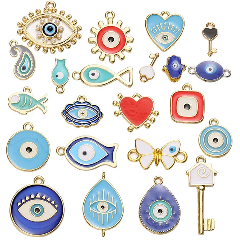 10pcs/lot Eye Fish Charms Pendant for DIY Necklace Earrings Jewelry Making