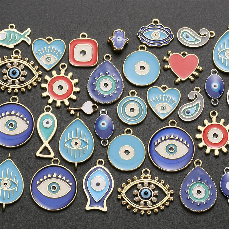 10pcs/lot Eye Fish Charms Pendant for DIY Necklace Earrings Jewelry Making