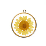 10pcs Resin Round Dried Flower Charms for DIY Jewelry Making